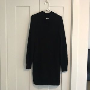 Black knit sweater dress